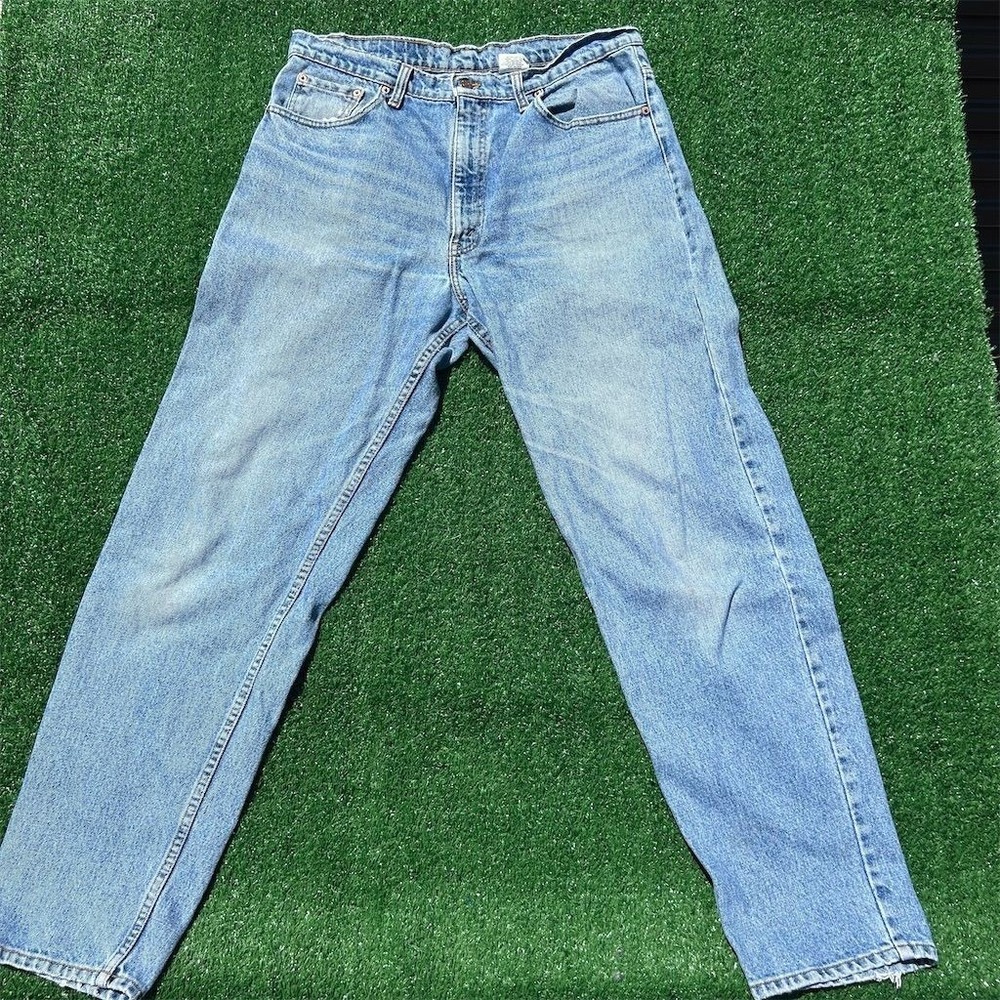Levi's 550 Jeans Mens Waist 38 Length 32 Blue Light Wash Straight Leg Vintage